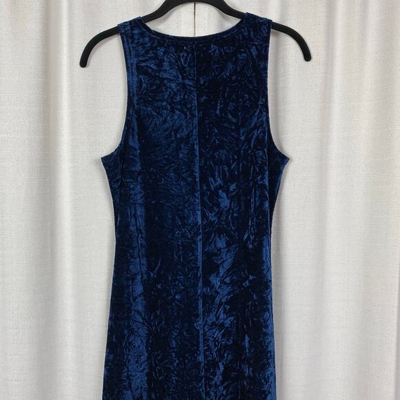 Natural Life Dark Blue Crushed Velvet Sleeveless Maxi Dress Sz.XS - Picture 10 of 14